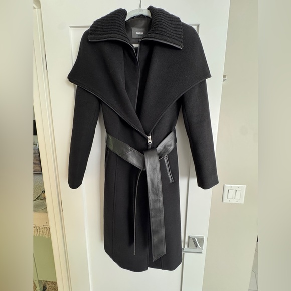 Mackage Black Trench Coat with Belted Waist